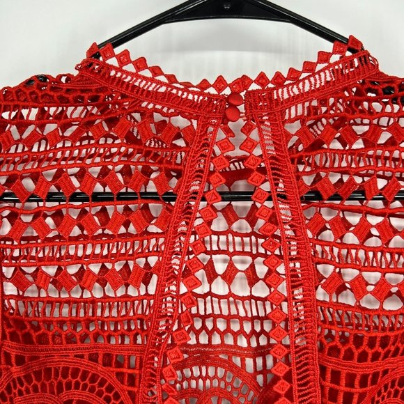 Lovers + Friends Dress Red Blush Cutout Lace Open Back Sleeveless - Picture 8 of 12